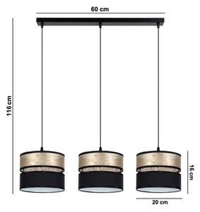 Lampadario a sospensione con filo LIMA 3xE27/60W/230V oro/nero