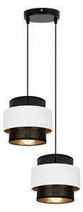 Lampadario a sospensione con filo NESS 2xE27/60W/230V diametro 30 cm nero/bianco