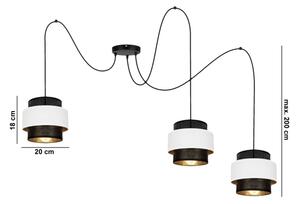 Lampadario a sospensione con filo NESS 3xE27/60W/230V ragno nero/bianco