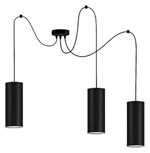 Lampadario a sospensione con filo ZIK 3xE27/40W/230V ragno nero