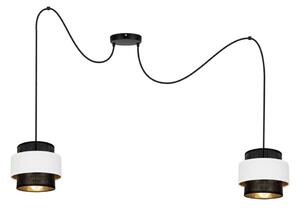 Lampadario a sospensione con filo NESS 2xE27/60W/230V nero/bianco