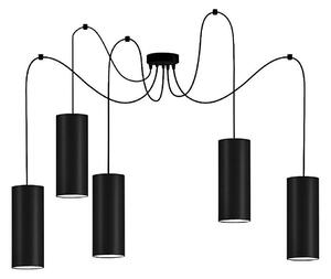 Lampadario a sospensione con filo ZIK 5xE27/40W/230V ragno nero