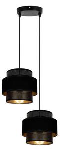 Lampadario a sospensione con filo NESS 2xE27/60W/230V diametro 30 cm nero