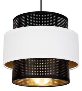Lampadario a sospensione con filo NESS 3xE27/60W/230V ragno nero/bianco