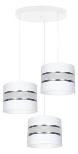 Lampadario a sospensione con filo CORAL 3xE27/60W/230V bianco/cromo diametro 45 cm