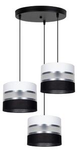 Lampadario a sospensione con filo CORAL 3xE27/60W/230V nero/bianco/cromo diametro 45 cm