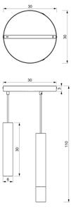 Lampadario a sospensione con filo RAITO 3xGU10/8W/230V ottone