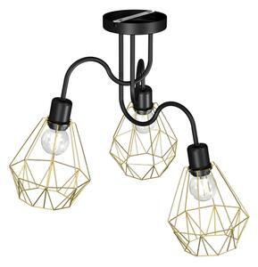 Lampadario a plafone BERGEN 3xE27/60W/230V nero/oro
