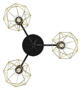 Lampadario a plafone BERGEN 3xE27/60W/230V nero/oro