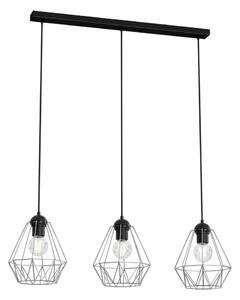 Lampadario su corda BERGEN 3xE27/60W/230V nero/cromo lucido