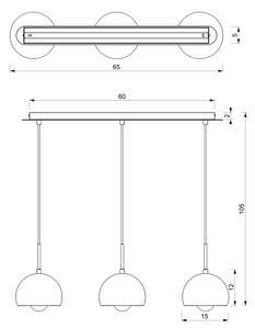 Lampadario a sospensione con filo COOL 3xE27/60W/230V