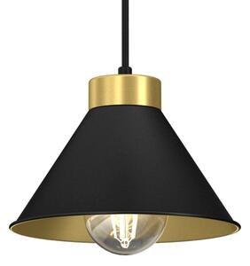 Lampadario su corda DEMET 5xE27/60W/230V nero/dorato