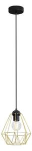 Lampadario su corda BERGEN 1xE27/60W/230V nero/dorato