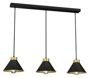 Lampadario su corda DEMET 3xE27/60W/230V nero/dorato