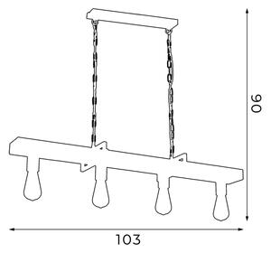 Lampadario a sospensione con filo HARD 4xE27/60W/230V