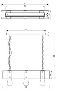 Lampadario a sospensione con catena SODER 3xE27/60W/230V