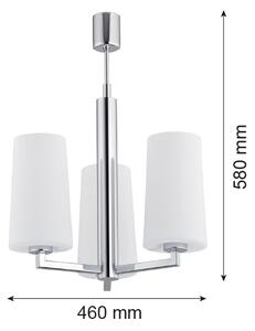 Argon 1224 - Lampadario on a pole CAMELOT 3xE27/15W/230V cromo lucido