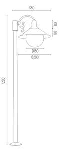 Argon 3284 - Lampada da esterno ERBA BIS 1xE27/15W/230V