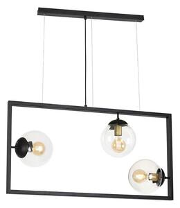 Klausen 103002 - Lampadario a sospensione con filo REY 3xE27/7W/230V nero