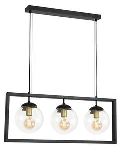 Klausen 113000 - Lampadario a sospensione con filo REY 3xE27/7W/230V nero