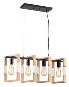 Klausen 114001 - Lampadario a sospensione con filo SERIES 4xE27/11W/230V legno/nero