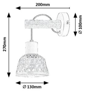 Rabalux 71025 - Applique RATTAN 1xE27/15W/230V rattan