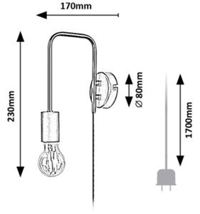 Rabalux 71022 - Lampada da parete MANZUR 1xE27/40W/230V