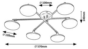 Rabalux 71063 - Lampadario a plafone LED MADI LED/24W/230V 3000K nero