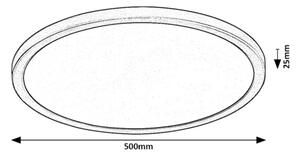 Rabalux 71098 - Plafoniera LED GONZALO LED/36W/230V diametro 50 cm nero