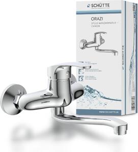 Rubinetto da cucina ORAZI di SCHÜTTE, rubinetto da cucina orientabile per montaggio a parete, miscelatore da cucina, cromo