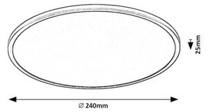 Rabalux 71155 - Plafoniera LED dimmerabile EZIO LED/15W/230V 3000K 24 cm