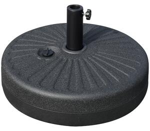Outsunny Base per Ombrellone da Giardino con Palo Centrale Φ3.8cm e 4.8cm, HDPE Nero|Aosom