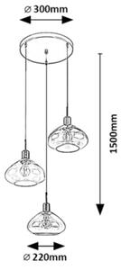 Rabalux 72023 - Lampadario a cavo DVORA 3xE27/40W/230V