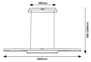 Rabalux 72030 - Lampadario LED a sospensione con filo CONTESSA LED/48W/230V 4000K nero