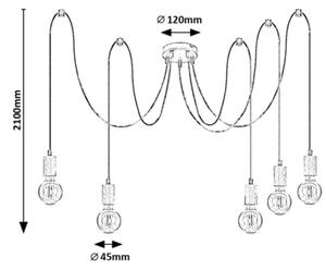 Rabalux 72075 - Lampadario DOLLIEN 5xE27/60W/230V, design ragno, faggio