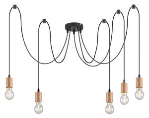 Rabalux 72075 - Lampadario DOLLIEN 5xE27/60W/230V, design ragno, faggio