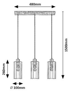 Rabalux 72123 - Lampadario a cavo TANNO 3xE27/25W/230V