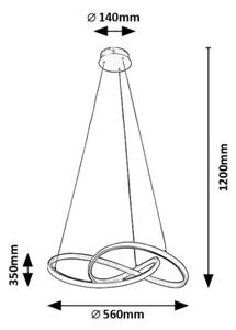 Rabalux 72215 - Lampadario LED a sospensione con filo CASTIEL LED/36W/230V 3000K oro