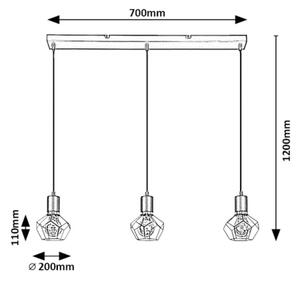 Rabalux 72242 - Lampadario a sospensione con filo FRAN 3xE27/40W/230V