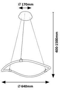 Rabalux 72253 - Lampadario LED a sospensione con filo SERENA LED/34W/230V 4000K