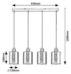Rabalux 72247 - Lampadario a sospensione con filo PEREZ 4xE27/40W/230V