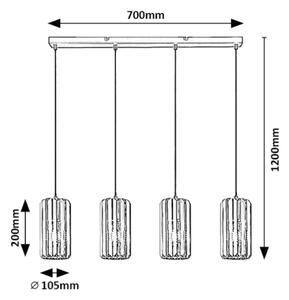 Rabalux 72256 - Lampadario a sospensione con filo VENESS 4xE27/40W/230V