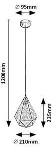Rabalux 72245 - Lampadario a sospensione con filo NORAH 1xE14/40W/230V oro