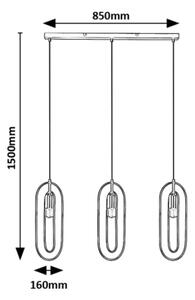 Rabalux 72264 - Lampadario a sospensione con filo ROVIER 3xE27/40W/230V