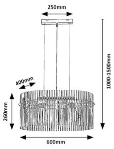 Rabalux 72262 - Lampadario a sospensione con filo INESA 2xE27/40W/230V