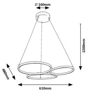 Rabalux 72297 - Lampadario LED a sospensione con filo FORMAND LED/38W/230V nero