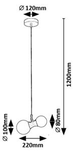 Rabalux 72299 - Lampadario a sospensione con filo LITION 2xG9/28W/230V
