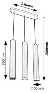 Rabalux 73037 - Lampadario a sospensione con filo SENOBIA 3xGU10/5W/230V