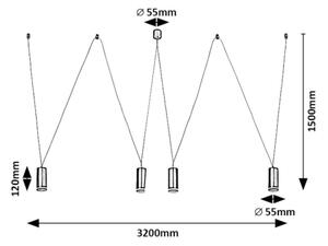 Rabalux 73038 - Lampadario a sospensione con filo SENOBIA 4xGU10/5W/230V ragno
