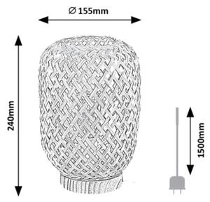 Rabalux 74016 - Lampada da tavolo ALINAFE 1xE14/25W/230V rattan